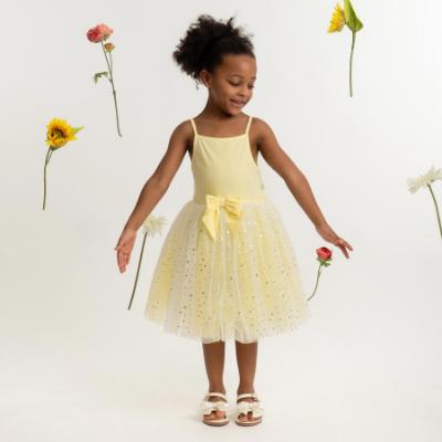 Picture of Caramelo Kids Girls Summer Occasion Strappy Party Dress - Lemon