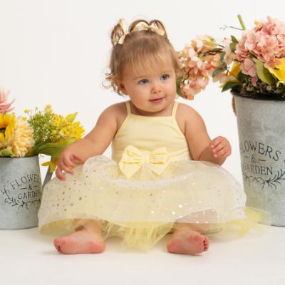 Picture of Caramelo Kids Toddler Girls Summer Occasion Strappy Party Dress - Lemon