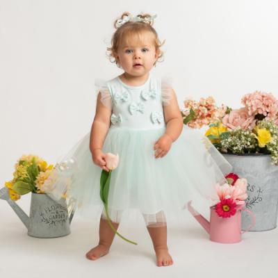 Picture of Caramelo Kids Girls Summer Diamonte Bow Party Dress - Mint Green