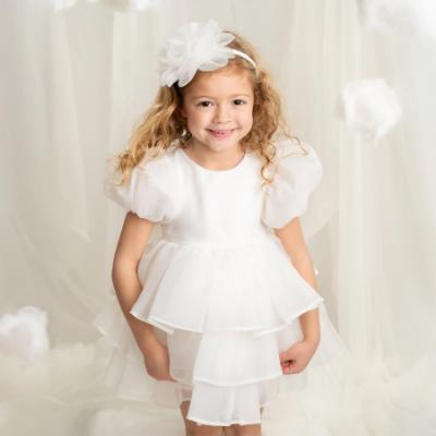 Picture of Caramelo Kids Girls Summer Puff Ball Sleeve Ruffle Dress & Headband Set X 2 - Ivory