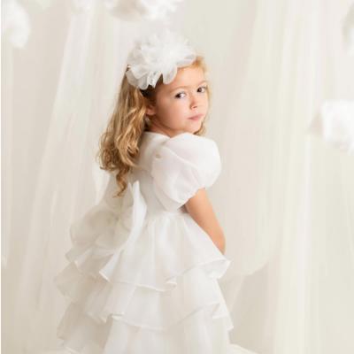 Picture of Caramelo Kids Girls Summer Puff Ball Sleeve Ruffle Dress & Headband Set X 2 - Ivory