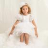 Picture of Caramelo Kids Girls Summer Puff Ball Sleeve Ruffle Dress & Headband Set X 2 - Ivory