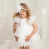 Picture of Caramelo Kids Girls Summer Puff Ball Sleeve Ruffle Dress & Headband Set X 2 - Ivory