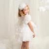 Picture of Caramelo Kids Girls Summer Puff Ball Sleeve Ruffle Dress & Headband Set X 2 - Ivory