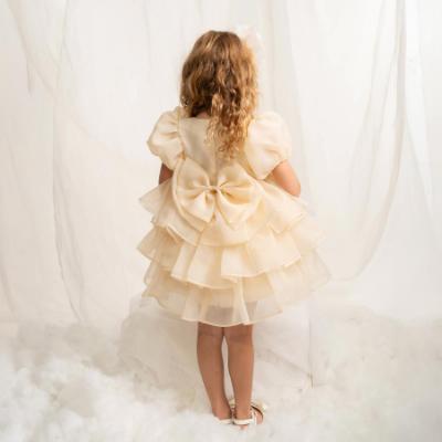 Picture of Caramelo Kids Girls Summer Puff Ball Sleeve Ruffle Dress & Headband Set X 2 - Champagne