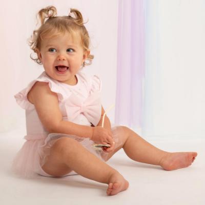 Picture of Caramelo Kids Baby Girls Summer Tulle Bow Romper - Pink