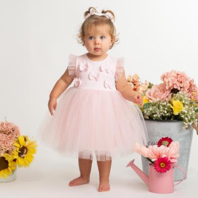 Picture of Caramelo Kids Baby Girls Summer Diamonte Bow Party Dress - Pink