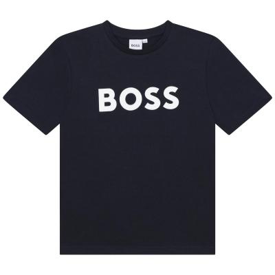 Picture of BOSS Boys Short Sleeve T-Shirt - Navy Blue