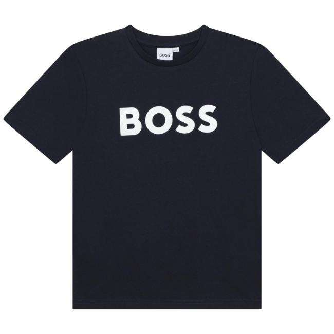 Picture of BOSS Boys Short Sleeve T-Shirt - Navy Blue