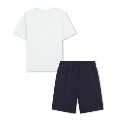 Picture of BOSS Boys Mini Me T-Shirt & Pique Shorts Set X 2 - Sprout Green Navy Blue