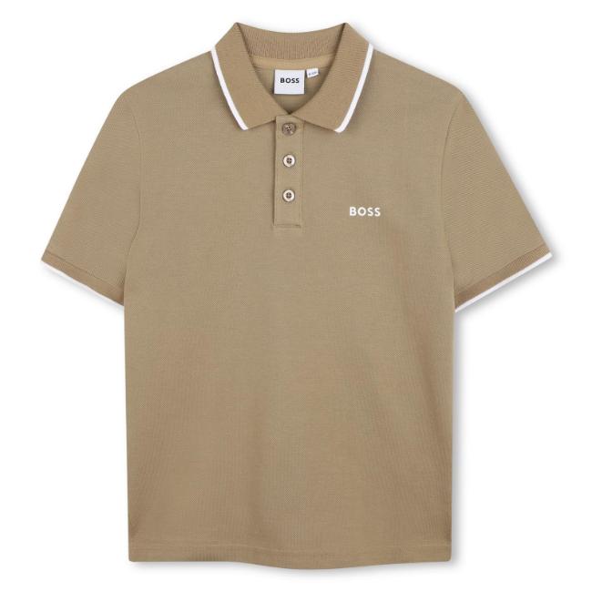 Picture of BOSS Boys Short Sleeve Polo - Dark Stone