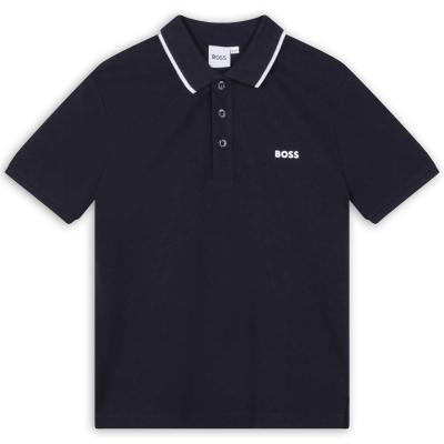 Picture of BOSS Boys Short Sleeve Polo - Navy Blue