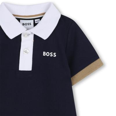 Picture of BOSS Toddler Boys Mini Me Short Sleeve Polo - Navy Blue Multi