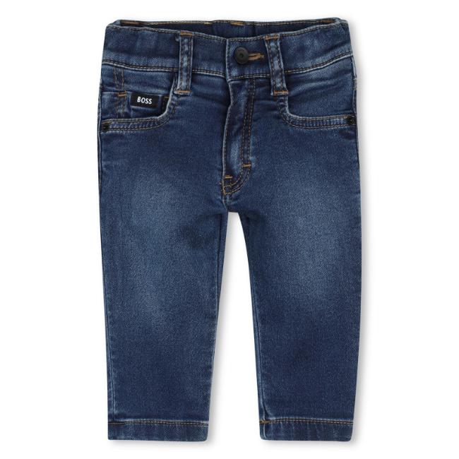 Picture of BOSS Toddler Boys Stone Wash Denim Trousers - Dark Blue