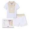 Picture of BOSS Baby Boys Polo & Shorts Gift Box Set X 2  - White Sand
