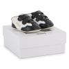 Picture of BOSS Baby Boys Soft Leather Logo Trainers In Gift Box - Black White