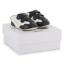 Picture of BOSS Baby Boys Soft Leather Logo Trainers In Gift Box - Black White