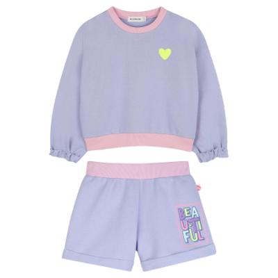 Picture of Billie Blush Girls Beautiful Sweatshirt & Shorts Set x 2 - Lilac Pink Multi