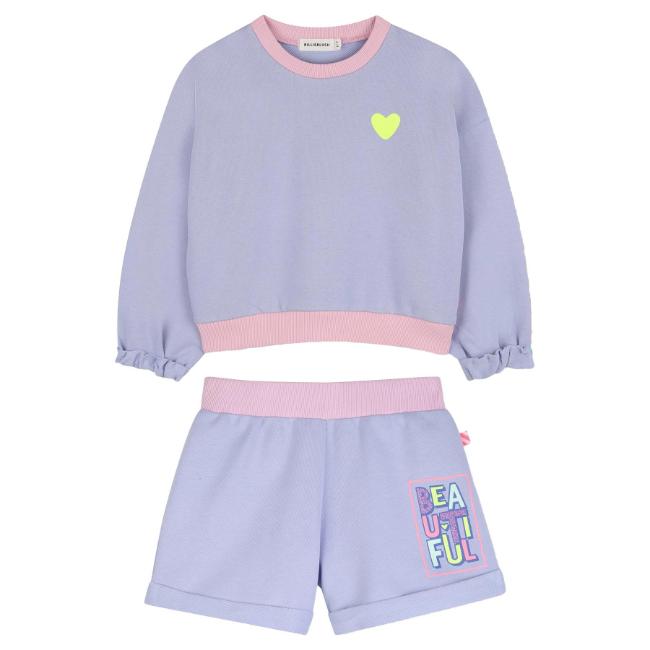 Picture of Billie Blush Girls Beautiful Sweatshirt & Shorts Set x 2 - Lilac Pink Multi