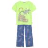 Picture of Billie Blush Girls Sun Kisses Top & Heart Denims Set x 2 -  Lime Fluo Multi