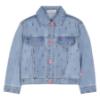 Picture of Billie Blush Girls Diamante Lightweight Denim Jacket -  Blue Multi