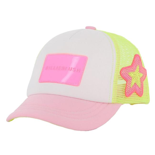 Picture of Billie Blush Girls Sequin Star Sun Cap - Pink Lime Multi