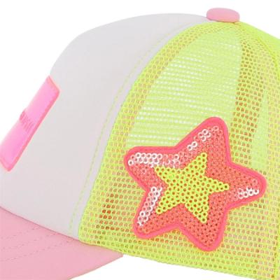 Picture of Billie Blush Girls Sequin Star Sun Cap - Pink Lime Multi