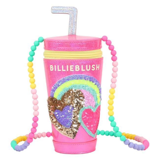 Picture of Billie Blush Girls Sequin Heart & Rainbow Crossbody Bag - Pink Multi