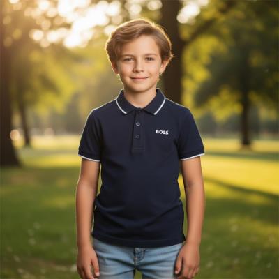 Picture of BOSS Boys Short Sleeve Polo - Navy Blue
