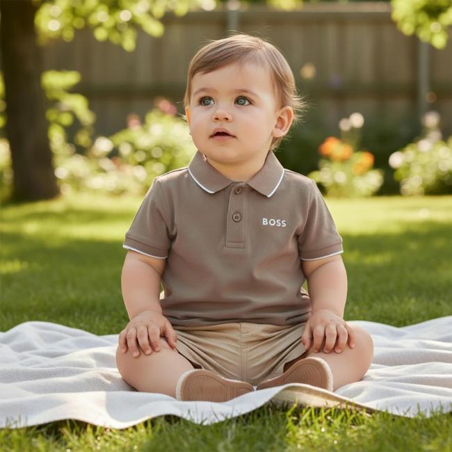 Picture of BOSS Toddler Boys Short Sleeve Polo - Dark Stone