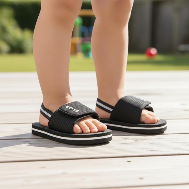 Picture of BOSS Toddler Boys Logo Aqua Slide Sandals - Black