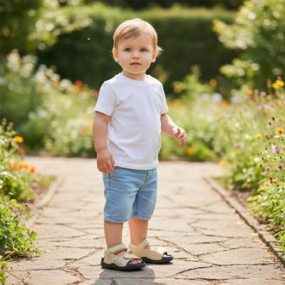 Picture of BOSS Toddler Boys Easy On Double Strap Logo Aqua Slide Sandals - Stone