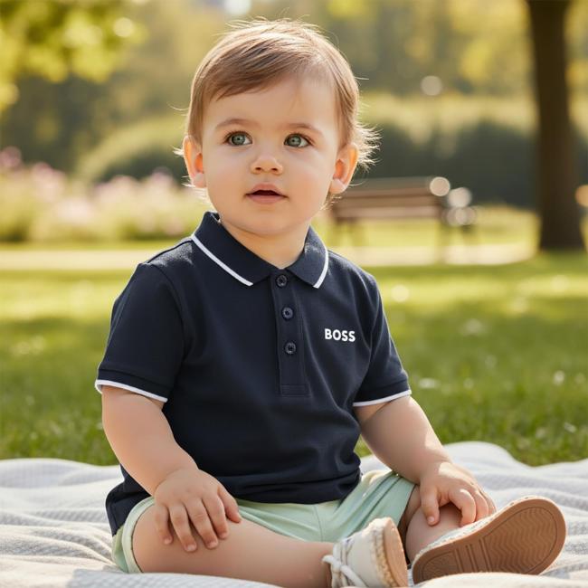 Picture of BOSS Toddler Boys Short Sleeve Polo - Navy Blue