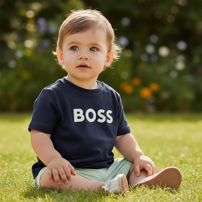 Picture of BOSS Toddler Boys Short Sleeve T-Shirt - Navy Blue