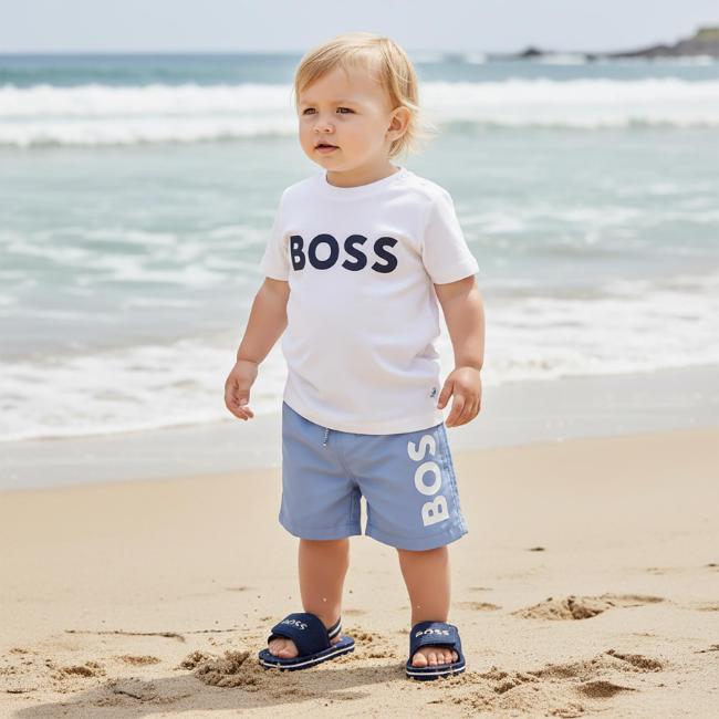 Picture of BOSS Toddler Boys Classic Swim Shorts - Lavender Blue