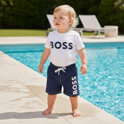 Picture of BOSS Toddler Boys Classic Swim Shorts - Navy Blue