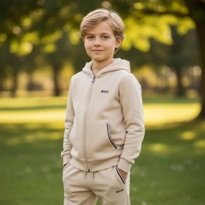 Picture of BOSS Boys Mini Me Hooded Tracksuit Set X 2 - Sand