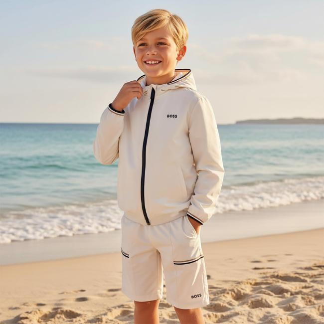 Picture of BOSS Boys Windbreaker & Shorts Set X 2 - Sand