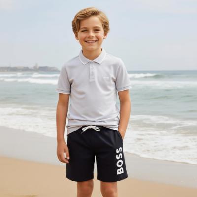 Picture of BOSS Boys Short Sleeve Polo - Pale Blue