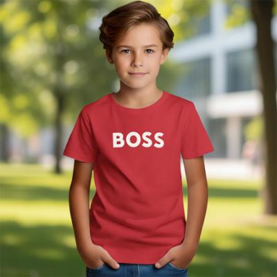 Picture of BOSS Boys Short Sleeve Logo T-Shirt - Grenade Red