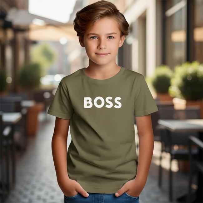 Picture of BOSS Boys Short Sleeve Logo T-Shirt - Green