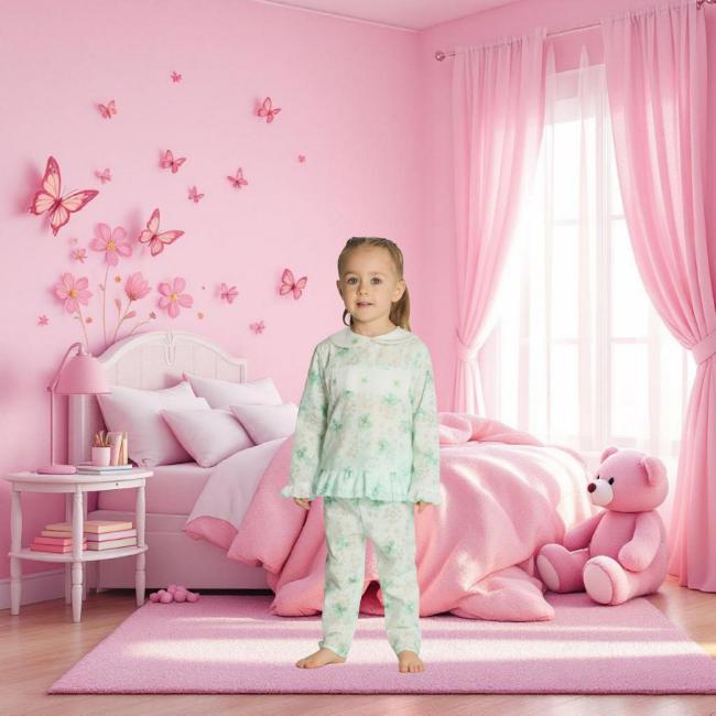 Picture of Beau KiD Girls Smocked Pyjamas Set X 2 - Mint Green