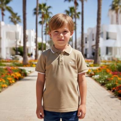 Picture of BOSS Boys Short Sleeve Polo - Dark Stone