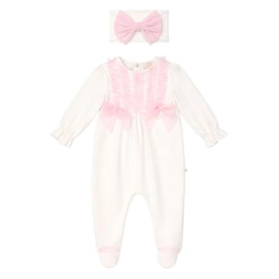 Picture of Caramelo Kids Baby Girls Summer Frill Bodice & Bow Headband Set X 2 - Ivory Pink
