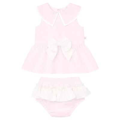 Picture of Caramelo Kids Baby Girls Summer Sailor Collar Skirted Jam Pant Set X 2 - Pink Ivory