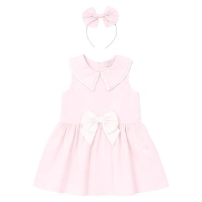 Picture of Caramelo Kids Girls Summer Sailor Collar Dress & Headband Set X 2 - Pink Ivory