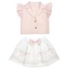 Picture of Caramelo Kids Girls Summer Occasion Frill Sleeve Skirt Set X 2 - Pink Ivory