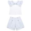 Picture of Caramelo Kids Girls Summer Occasion Bow Top Pleated Shorts Set X 2 - Blue Ivory