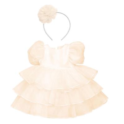 Picture of Caramelo Kids Girls Summer Puff Ball Sleeve Ruffle Dress & Headband Set X 2 - Champagne