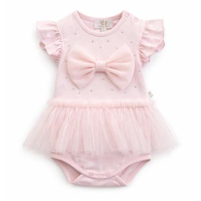 Picture of Caramelo Kids Baby Girls Summer Tulle Bow Romper - Pink